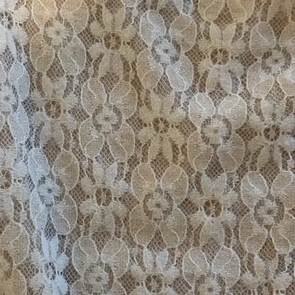 b.original Lace Bodysuit Medium Ivory Sweetheart Neck Boho Cottagecore Top - Picture 4 of 7